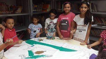 جدارية بأنامل أطفال مكتبة مصر الجديدة (3)
