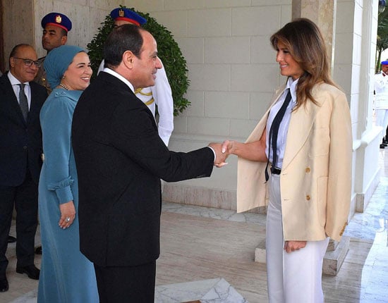 استقبال الرئيس عبد الفتاح السيسى وحرمه لميلانيا ترامب (6)