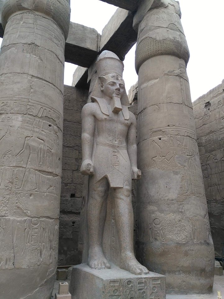 عمال معبد الأقصر ينطلقون في تركيب رؤوس وتاج تماثيل الملك رمسيس الثاني (3)