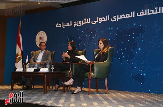 مؤتمر الصحفى لوزيرة السياحة الدكتورة رانيا المشاط ، الحملة الترويجية للسياحة المصرية (11)