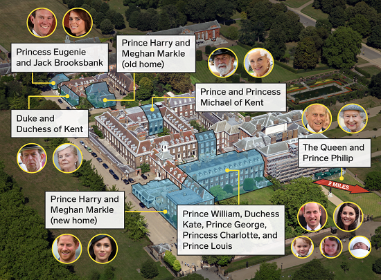 خريطة توزيع العائلة المالكة في القصر