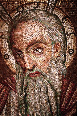 فسيفساء تظهر وجه النبي موسى، في كاتدرائية القديس لويس، ميسوري، الولايات المتحدة.