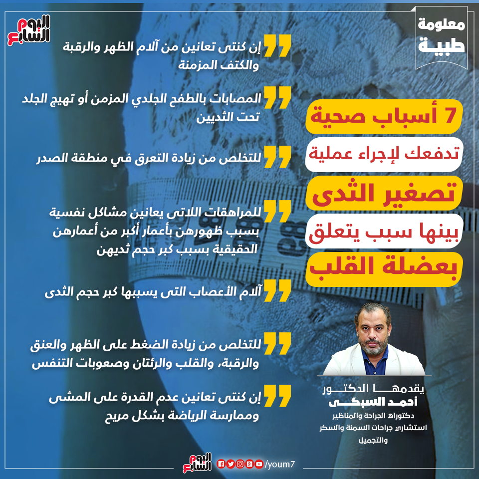 سكولي قطار فائدة  7 أسباب صحية تدفعك لتصغير الثدى.. اعرفيها من الدكتور أحمد السبكى - اليوم  السابع