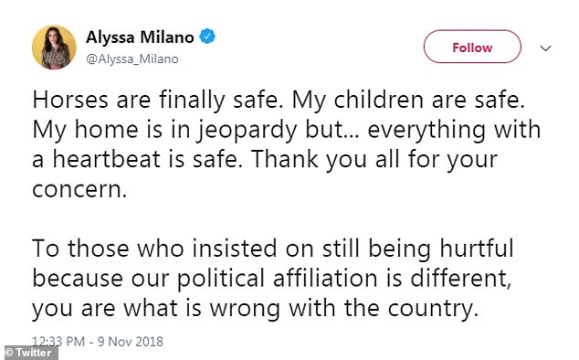 الممثلة إليسا ميلانو على تويتر