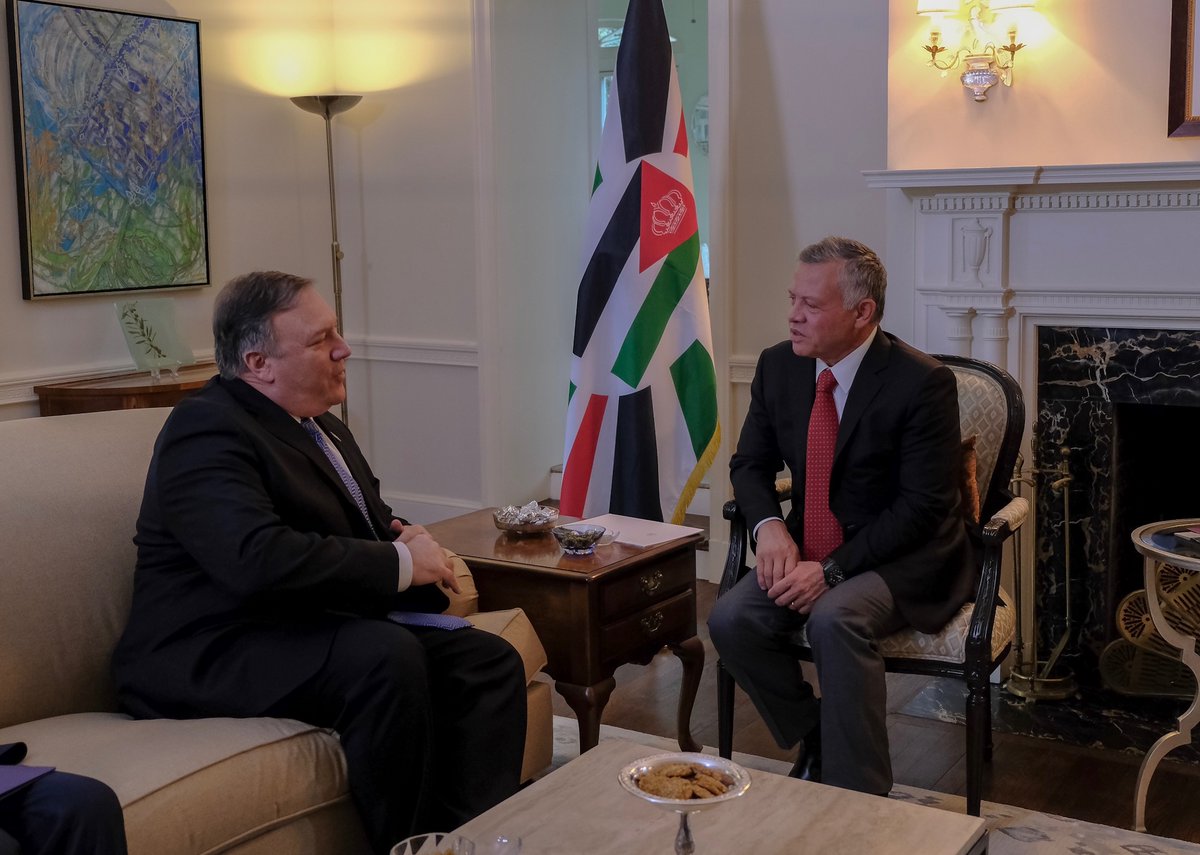 الملك عبد الله مع وزير الخارجية الأمريكى