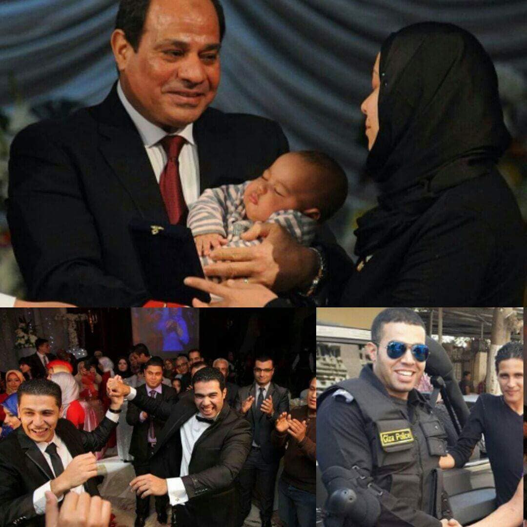 8 الرئيس السيسى وزوجة الشهيد أحمد جمال الفقى