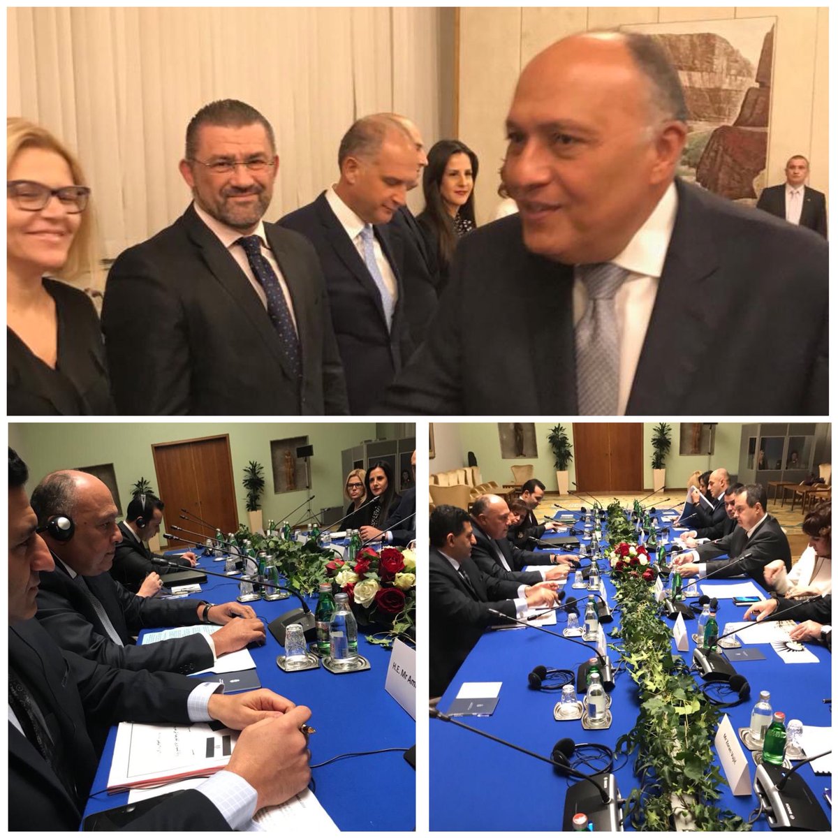 اجتماعات وزير الخارجية مع نظيره الصربى