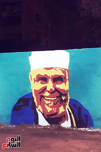 ياسر الدينارى.. رسام احترف فن  الجرافيتى وجداريات الشوارع ببنى سويف (10)