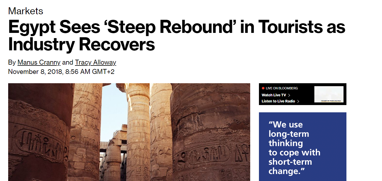 جانب من تقرير بلومبرج عن السياحة المصرية