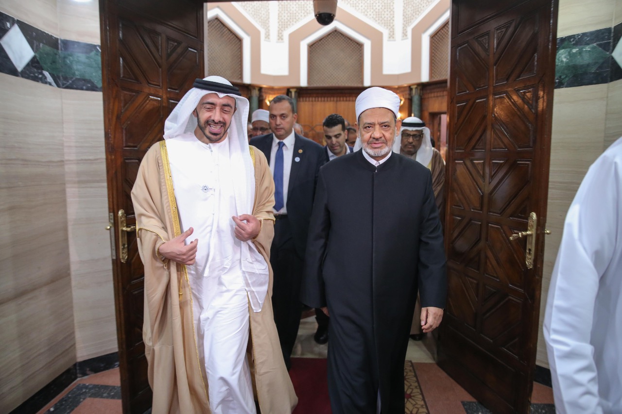 شيخ الازهر يستقبل وزير خارجية الامارات العربية المتحدة