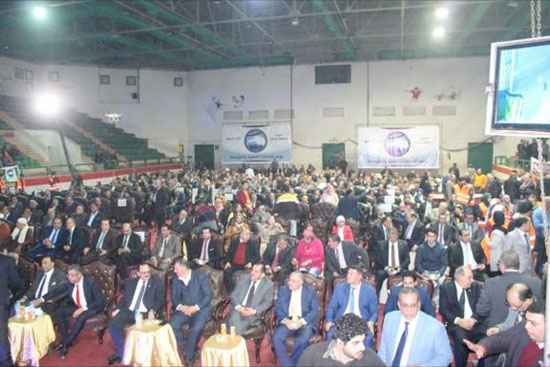 حشد جماهيرى خلال افتتاح مقر حزب مستقبل وطن بالمنصورة