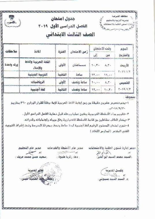 امتحانات الفصل الدراسى الأول بالشرقية (8)