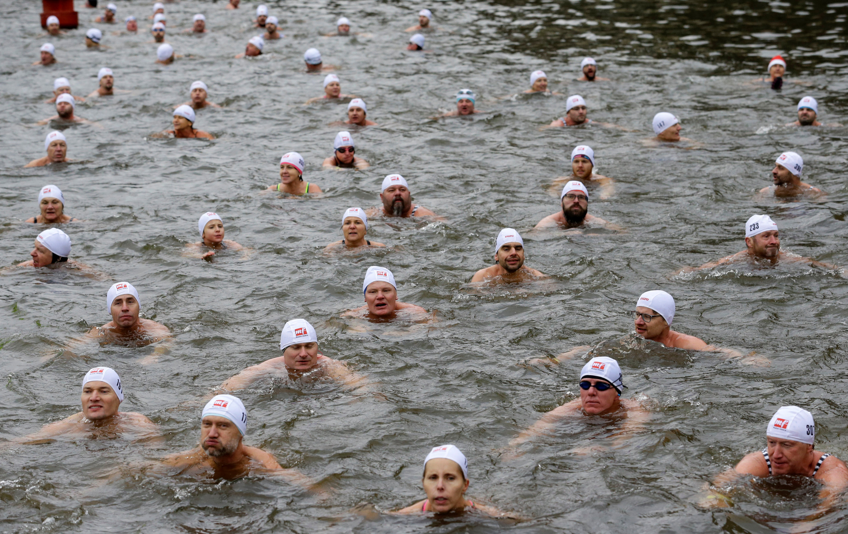 المئات يسبحون فى المياه الباردة احتفالا بالكريسماس (10)