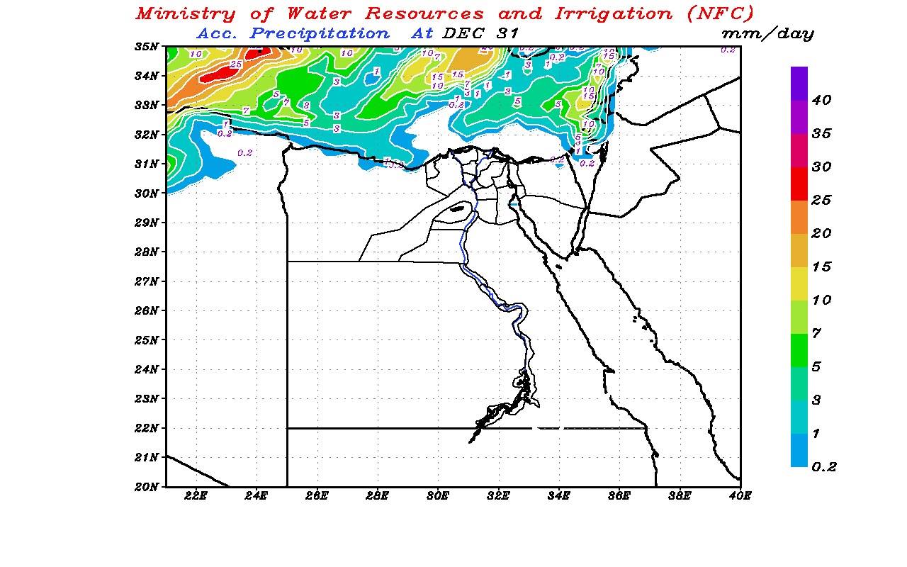 تنبؤات الطقس فى مصر يوم 31 ديسمبر