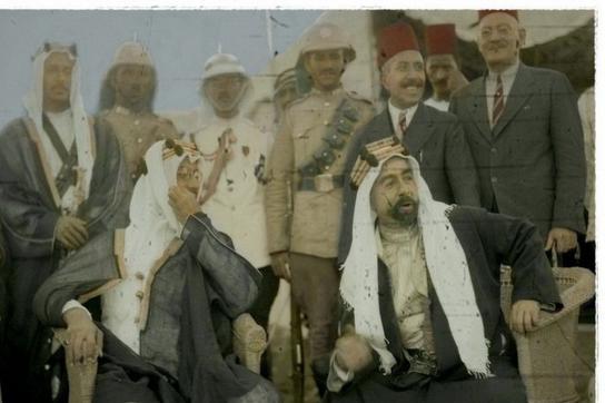 الملك سعود بن عبد العزيز والملك عبد الله عاهل الأردن فى عمان 17 أغسطس 1935