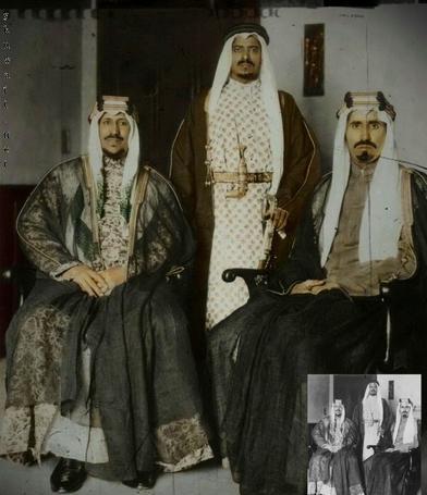 الملك سعود بن عبدالعزيز مع اخيه الامير محمد بن عبدالعزيز