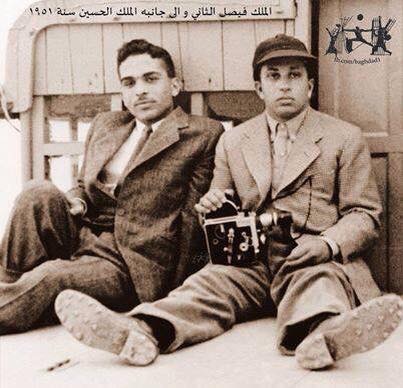 الملك فيصل الثاني والملك حسين عام 1951