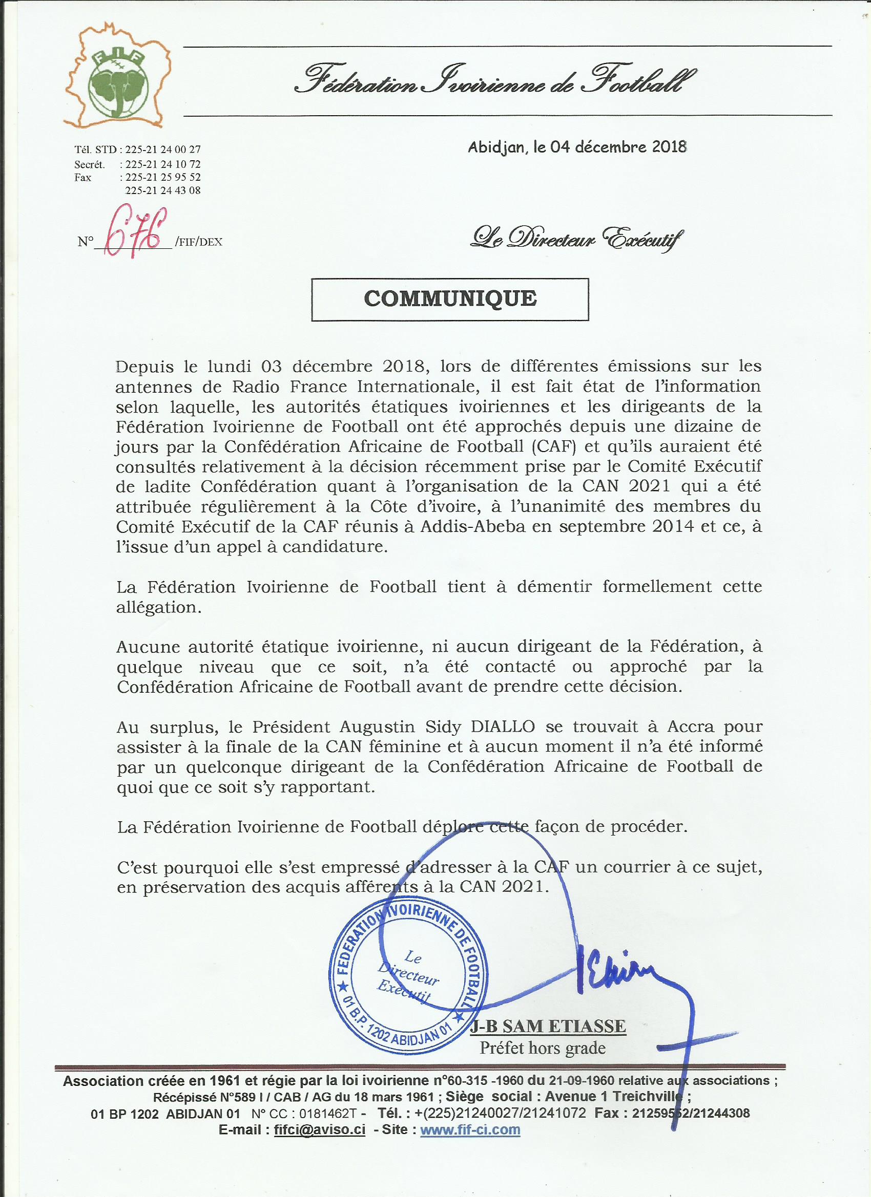 بيان الاتحاد الإيفواري