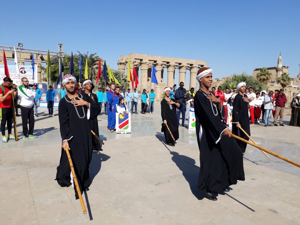 شاهد رقصات فرعونية وتحطيب بإفتتاح بطولة النيل الدولية للكانوي والكياك في الأقصر (3)