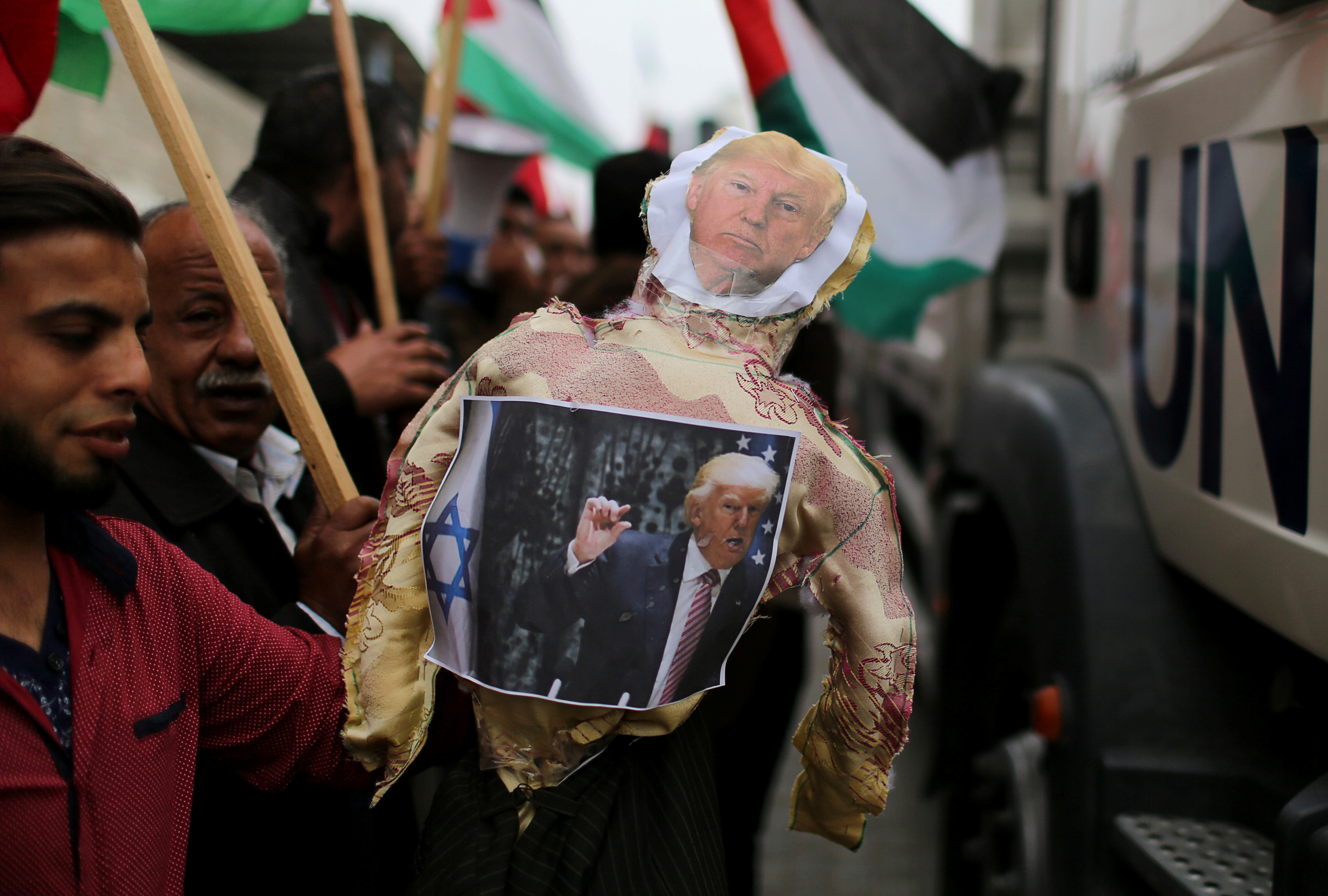تظاهرات ضد ترامب فى قطاع غزة