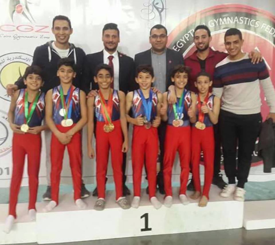 الفائزين فى بطولة القاهرة للجمباز