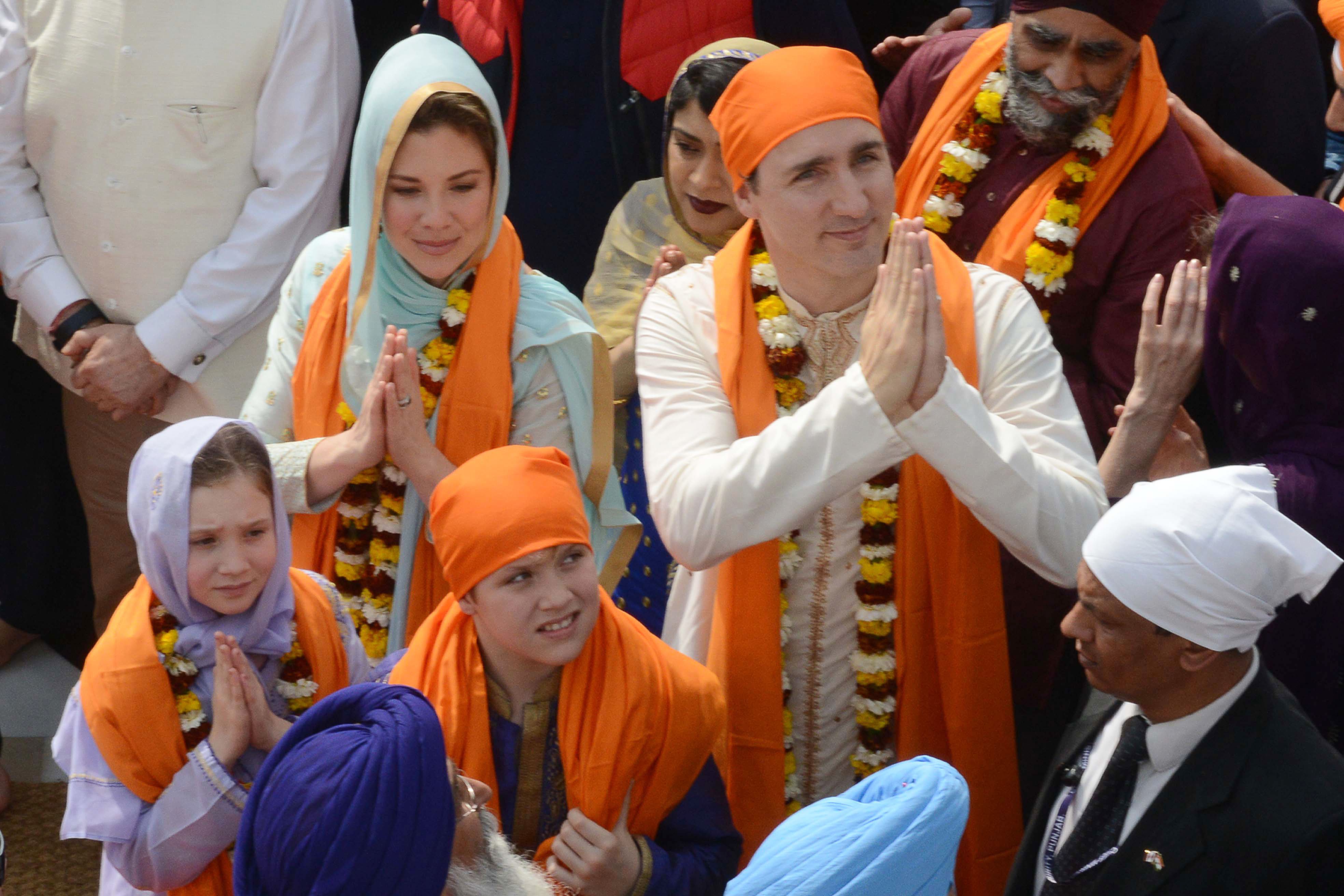 رئيس وزراء كندا بصحبة اسرته فى الهند