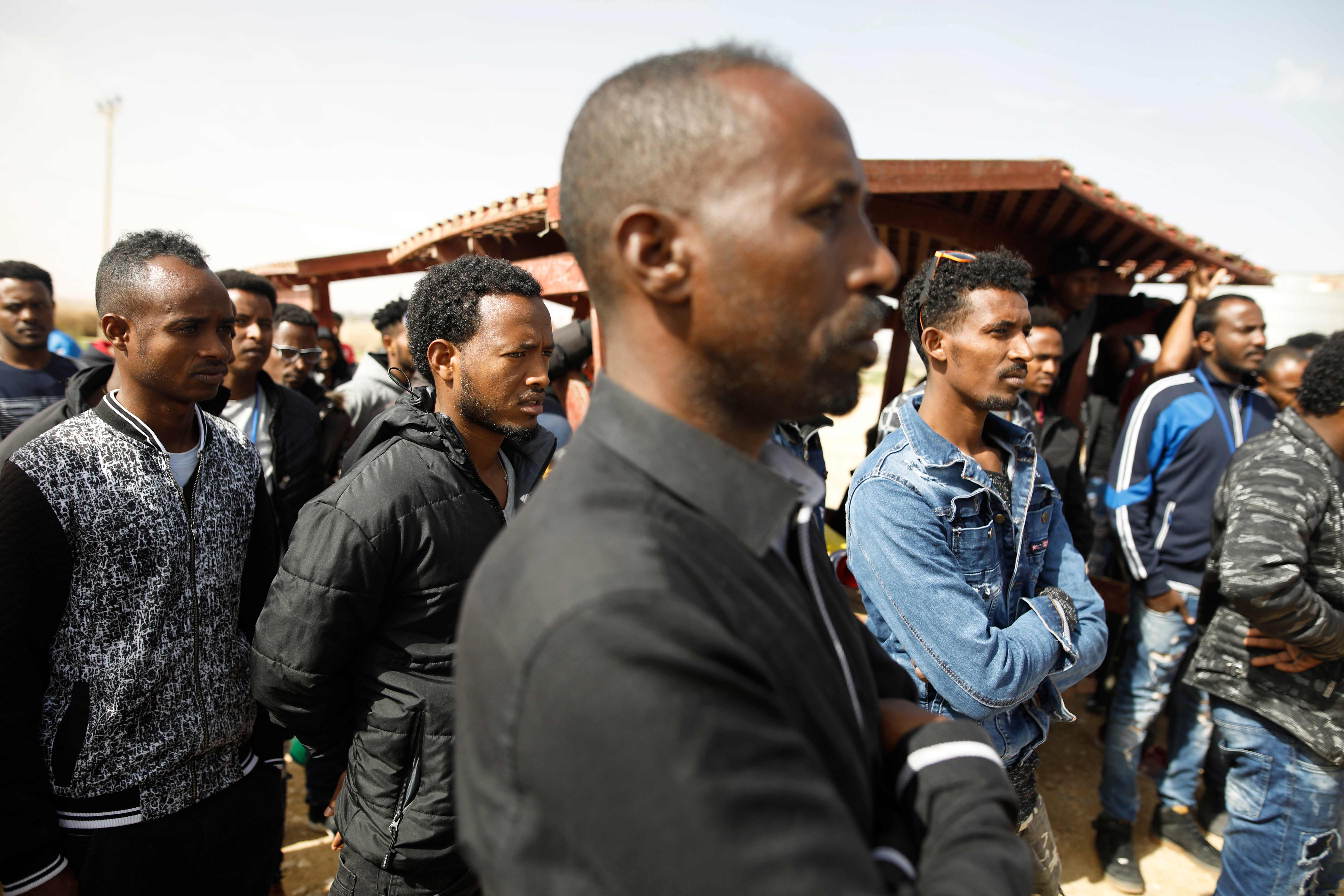 المهاجرون الأفارقة خلال التظاهرات 