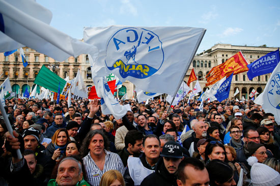 جانب من تظاهرات إيطاليا