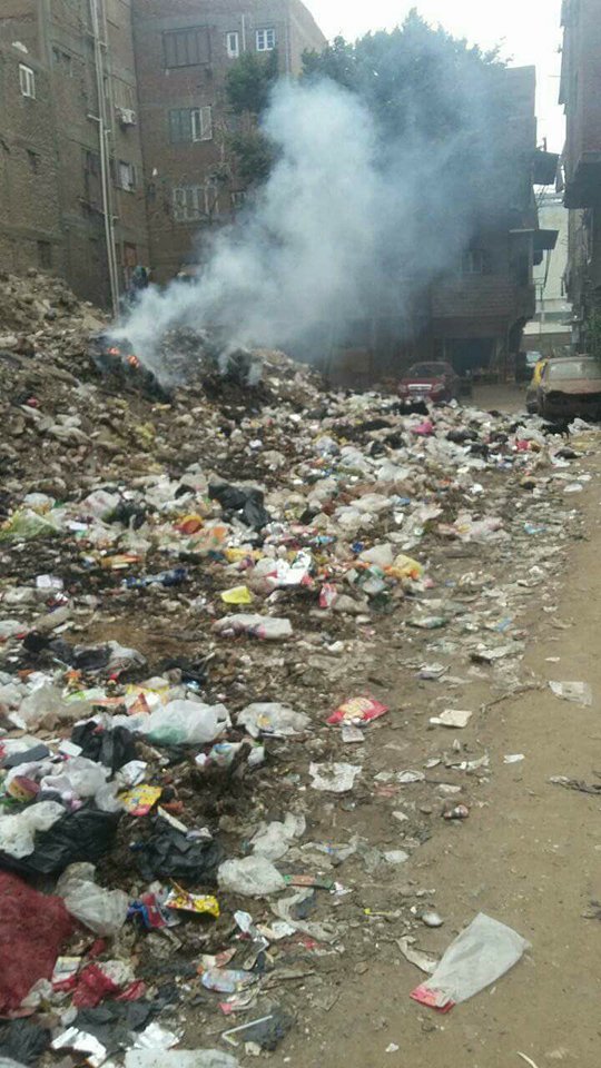 حرق القمامة فى عزبة ناصر