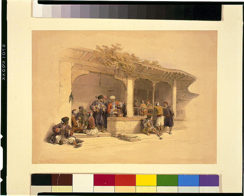 إحدى المقاهى بالقاهرة عام 1846