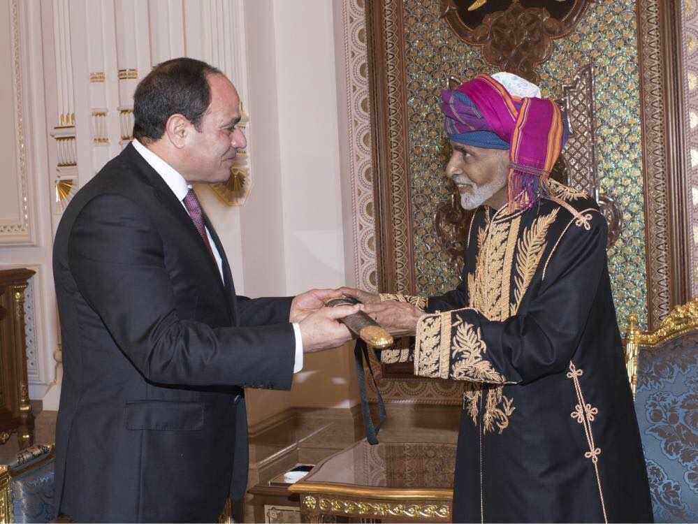 السلطان قابوس و الرئيس السيسي  (1)