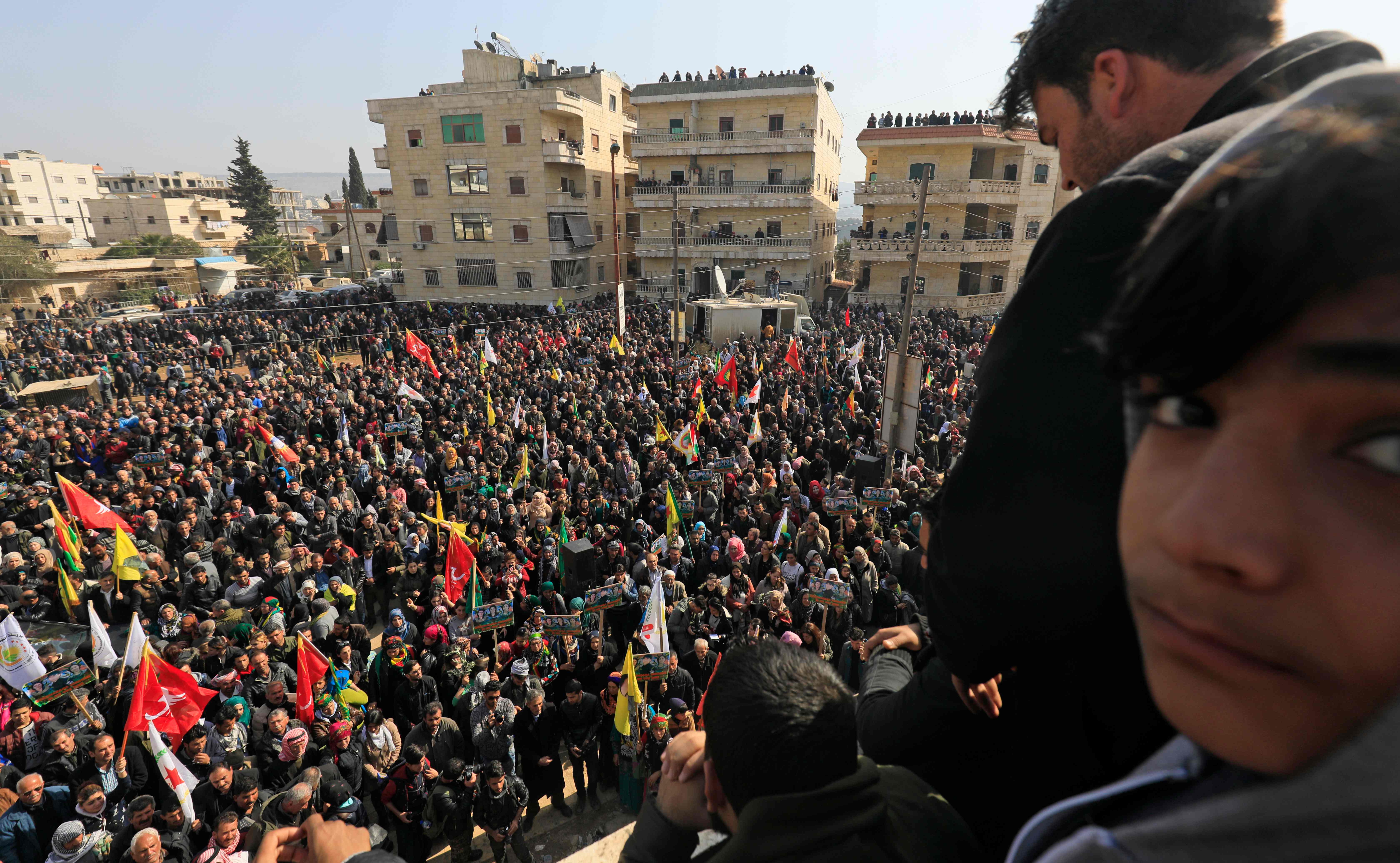 مظاهرات ضد العدوان التركى على الأراضى السورية