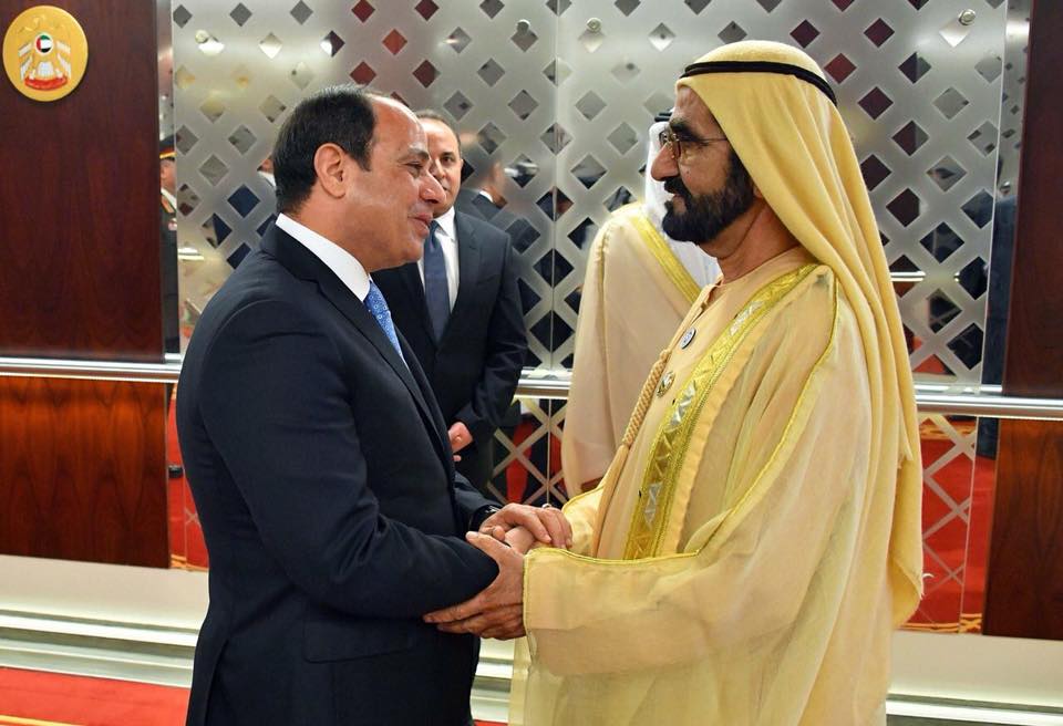 الرئيس السيسى ومحمد بن راشد خلال استقباله