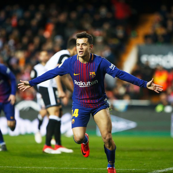 كوتينيو يسجل أول أهداف برشلونة
