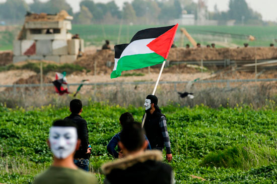  العلم الفلسطينى على الحدود 
