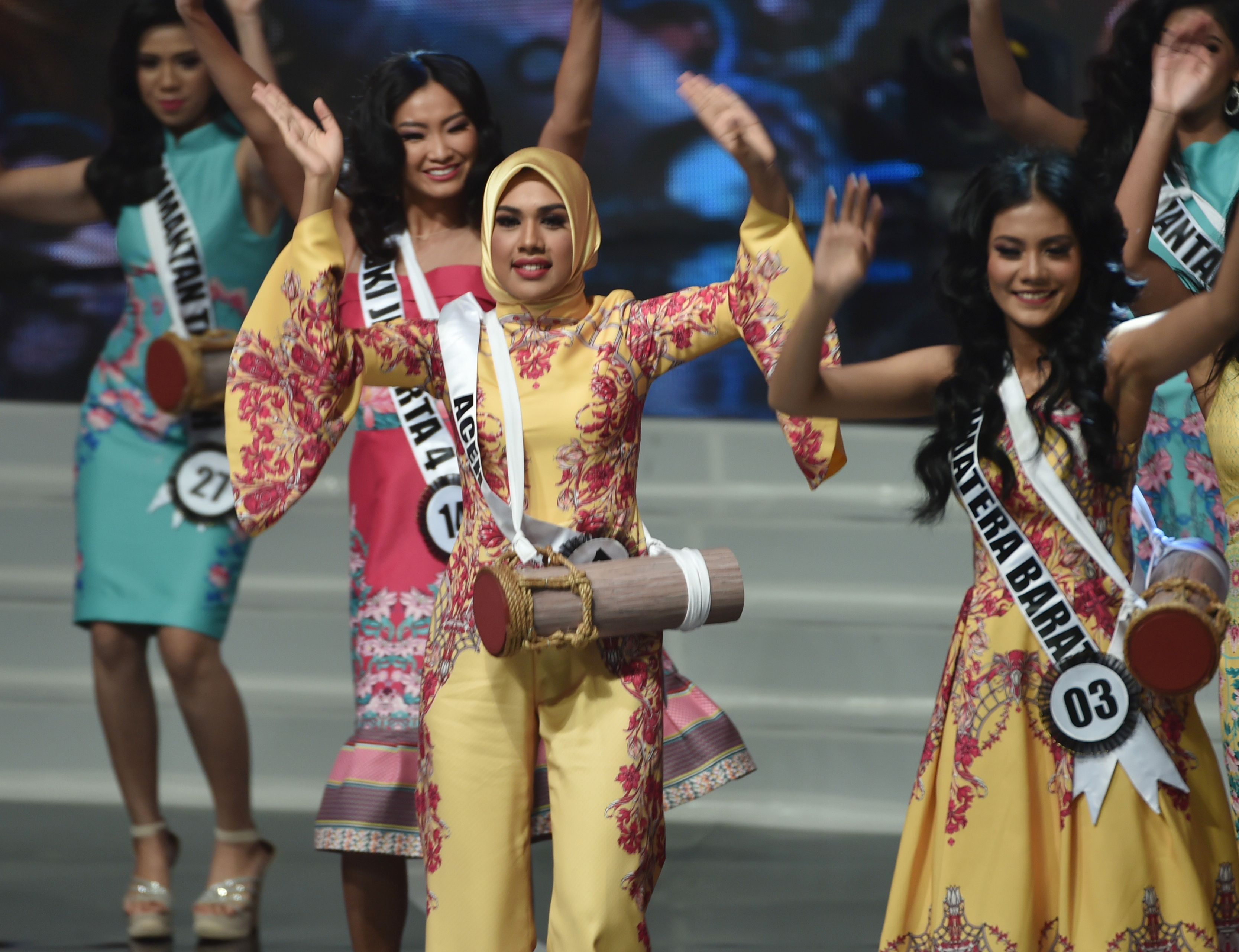 جانب من فعاليات الحفل الختامى لاختيار ملكة جمال اندونيسيا