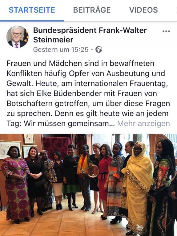 الرئيس الألمانى يكتب على فيس بوك عن مشاركة قرينته الاحتفال