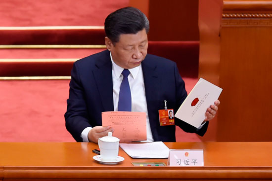 الرئيس الصينى يدلى بصوته على التعديل الدستورى للبرلمان