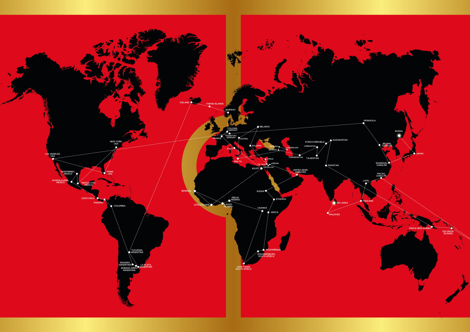 خريطة رحلة جولة كأس العالم