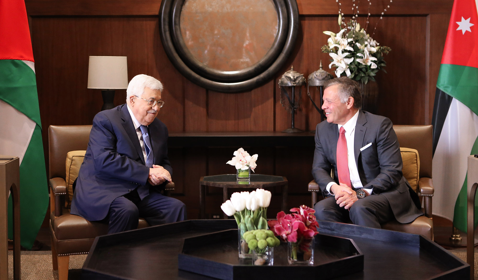 العاهل الأردنى الملك عبد الله الثانى والرئيس الفلسطينى