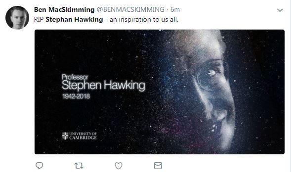 RIP Stephan Hawking 1