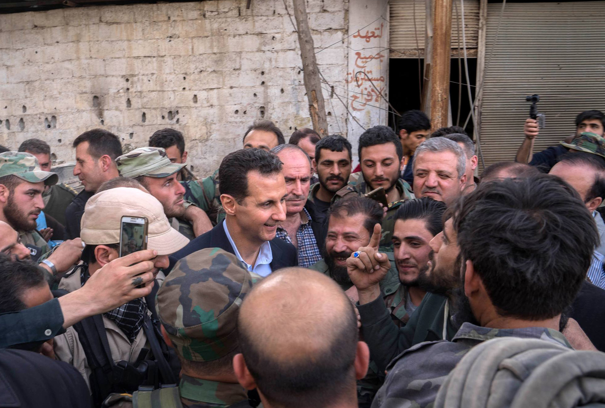 جانب من استقبال بشار الأسد 
