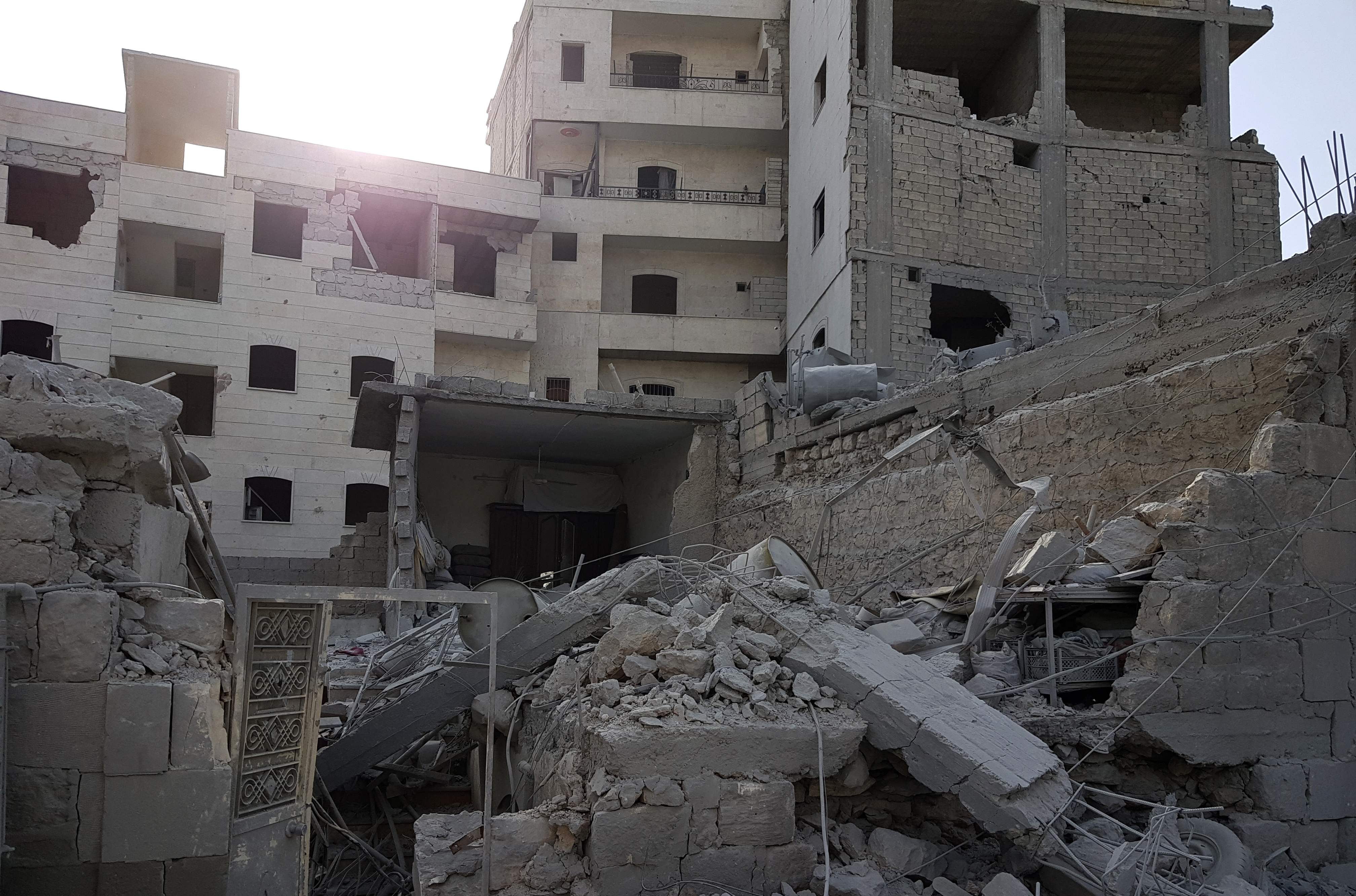 جانب من آثار الدمار فى عفرين بعد احتلال تركيا للمدينة السورية