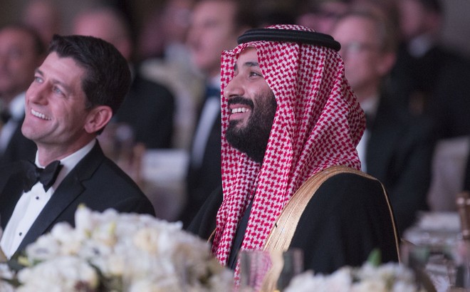 الأمير محمد بن سلمان خلال حفل الشراكة السعودية الأميركية