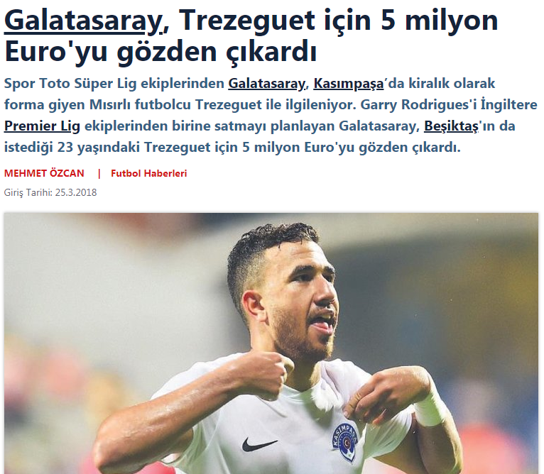 صحيفة الصباح التركية تتحدث عن تريزيجيه