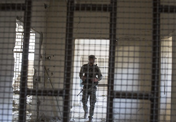 جانب من سجن التوبة التابع لتنظيم داعش الإرهابى 