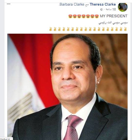 تيزيرا كلارك تعلن دعمها للرئيس عبد الفتاح السيسى بالانتخابات