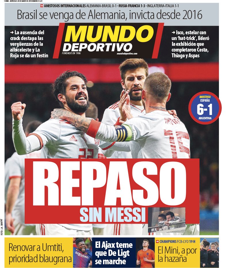 غلاف صحيفة موندو ديبورتيفو الاسبانية