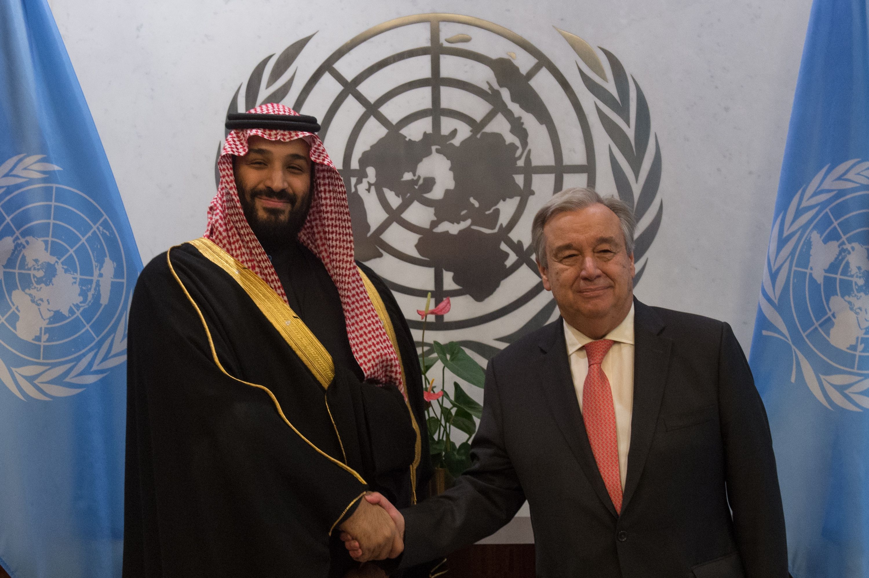 الأمين العام للأمم المتحدة والأمير محمد بن سلمان