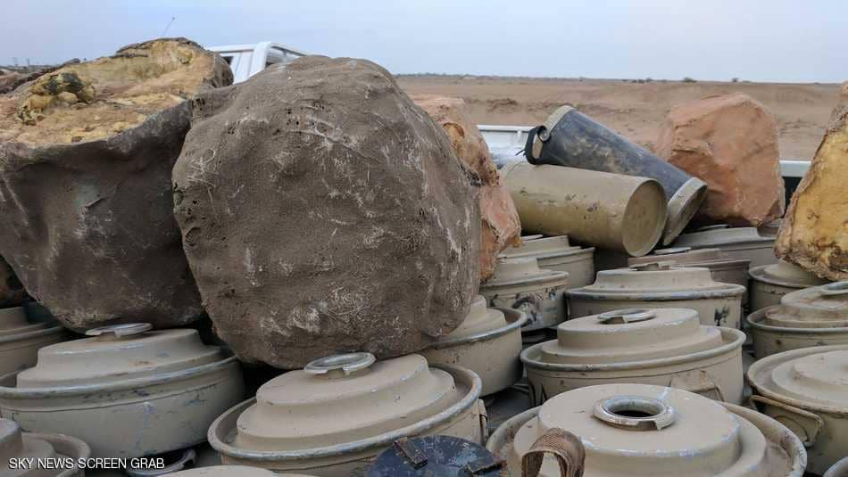 القوات اليمنية تكتشف قنابل صخرية